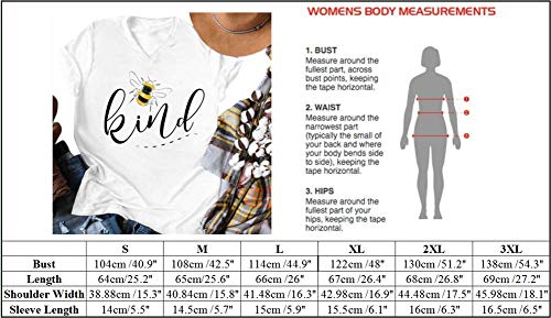 Womens Be Kind Graphic Tees V Neck Cute Printed Summer Casual T Shirts Tops4