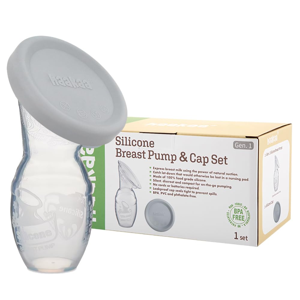 Haakaa Gen 1 Silicone Breast Pump with Leak-Proof Silicone Cap, 4 oz/100 ml, BPA PVC and Phthalate Free