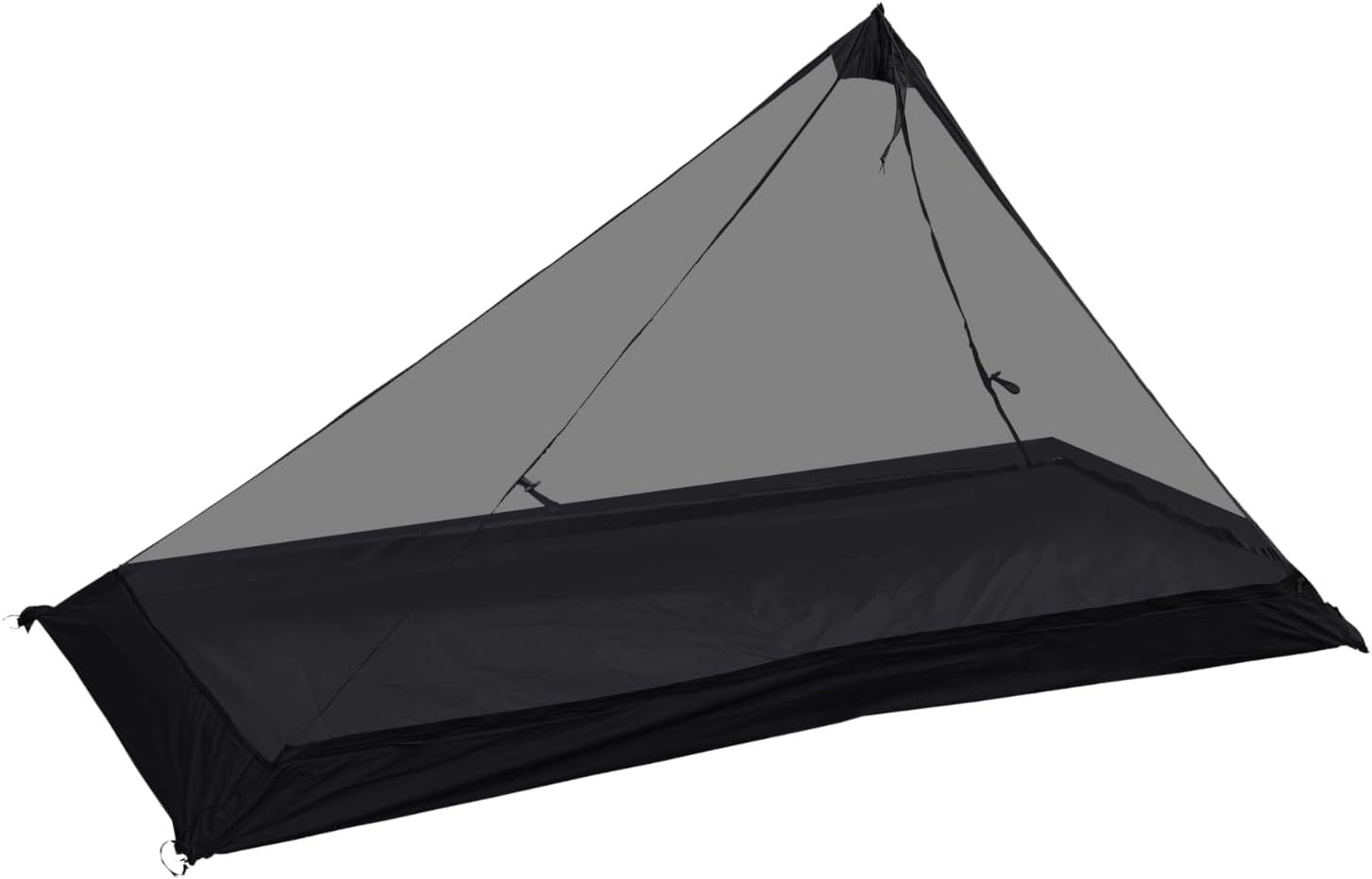 Onewind Camping Tent Inner with 1 Pull Point, Ultralight No-See-Um Breathable Mesh Mosquito Netting with Floor Double Sided Zipper for Camping and Hiking, Black