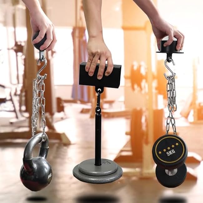 J Bryant Iron Pinch Grip Set with Loading Pin and Chain, Pinch Block Grip for Rock Climbing Forearm Finger Strength Training, Home Gym Hand Pinching Power Strengthener Equipment