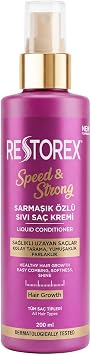 Restorex Speed & Strong Sıvı Saç Kremi – Kolajen & Biotin İçerikli, Durulanmayan, Anında Tarama & Parlaklık, Isı Koruyucu, 200 ml