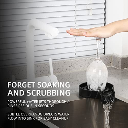 Essbhach Glass Rinser For Kitchen Sink, Faucet Bottle Washer Cleaner, Cup Rinser For Bar Sink, Glass Cleaner Sink Accessories, Black #TOP5