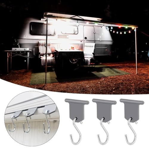 Foto von Homgaty Kederleiste Haken, 16 Set RV Markisenhaken Camping Markisen Haken Kederschiene Zubehör für Wohnmobil, Wohnwagen, Weihnachten Party, Camping Zelt,Innen- und Außendekoration…