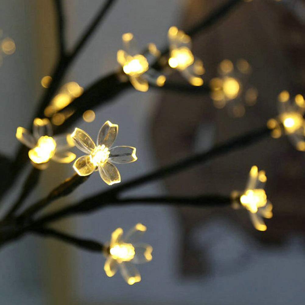 Valentijnsdag decor 2 Pack verlichte berken boom met 36 stuks snoep hart boom ornamenten, Valentijnsdag tafel decoraties witte berk boom met lichten en zoete snoep hart voor thuis bruiloft diner