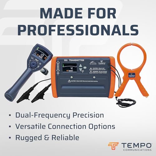 Image of TEMPO 551 Advanced Underground Utility Locator, IP54-rated Underground Wire Locator, Buried Wire Locator, Dual-Frequency Underground Wire Tracer