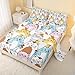 CVHouse Kawaii Bed Set Sheets Twin Size,Kawaii Cat Bedding Sets for Girls Kids Teens,Cute Cat Fitted Sheet Sets,1 Flat Sheet & 1 Fitted Sheet with 2 Pillow Cases - 4 Pieces