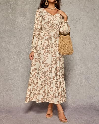 Women's Summer Short Sleeve Maxi Floral Flowy Dresses with Pockets2