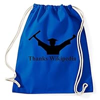 Styletex23 'Thanks Wikipedia' Turnbeutel Aus 100% Baumwolle – 12 Liter, 37x46 Cm, Mit Kordelzug, Natürliche Alternative