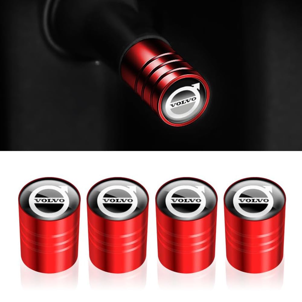 Volvo Aluminium Ventieldoppen Donkergrijs – Set van 4 | Origineel Volvo Accessoire