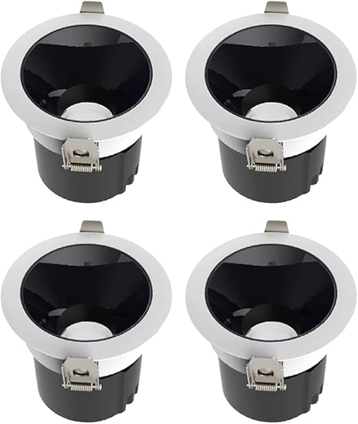 LEGZIT 4pack Verstelbare Hoek Black Cup Downlight Canless Pot Light Draaibare Spotlight 2in 3in 4in Eyeball Ceilling Potlight 5W,10W,15W,24W Vervanging Conversie Kit