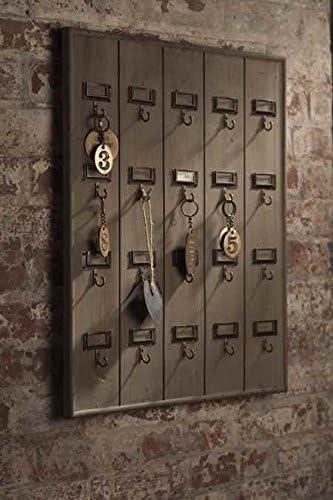 Vintage Inspired Wooden Hotel Key Hook Board Rack (Large 20 Hooks)