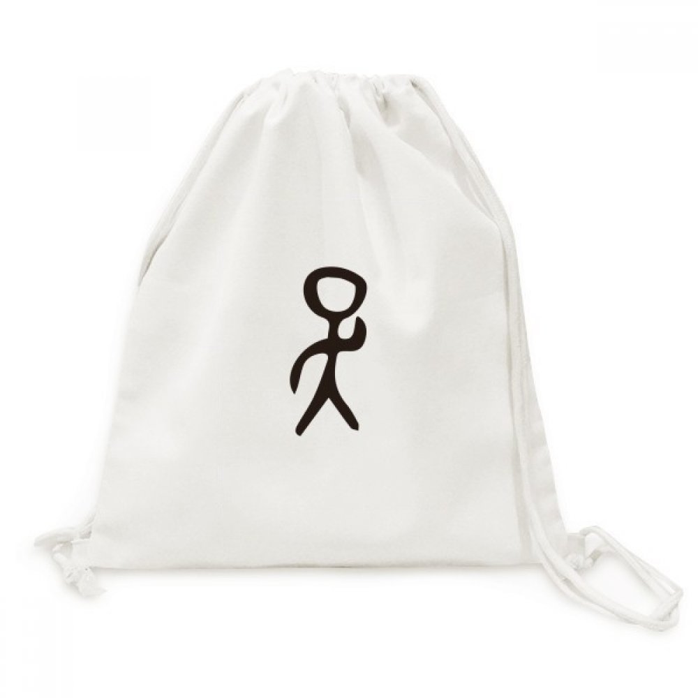 Inscription Os Chinois Sac Toile Drawstring Backpack Voyage WU - 5
