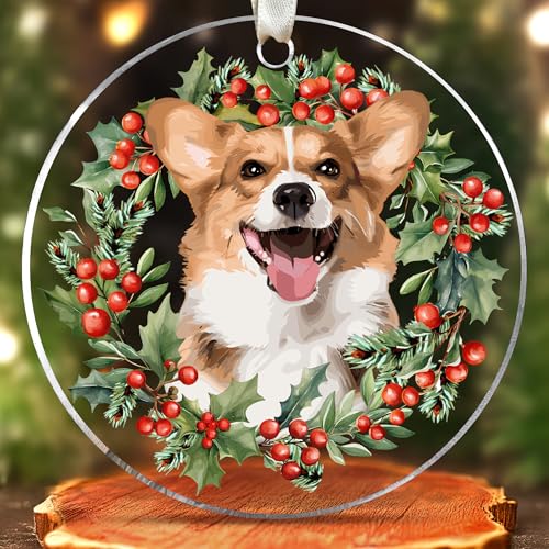 Pawzity Corgi Ornament - Corgi Christmas Ornaments - Dog Gifts for Women, Men - Dog Lovers Gifts for Women - Acrylic Christmas Hanging Ornament 2025
