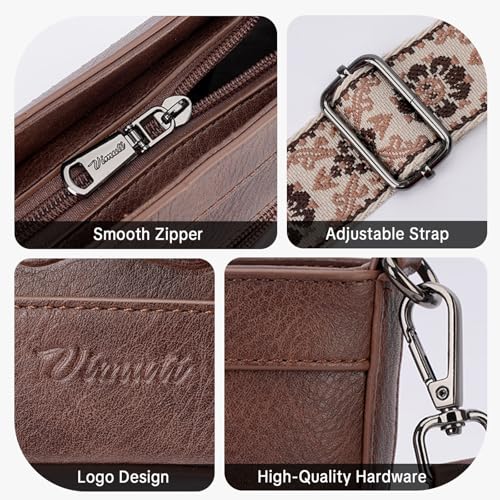 Image of Crossbody Purses for Women, Trendy Embossed Vegan Leather Bucket Bag, Travel Shoulder Handbag with 2 Detachable Straps