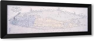 ArtDirect Map of Long Island Custom Framed Art Print Giclee Print or Canvas Options with Various Sizes and Customization by GST