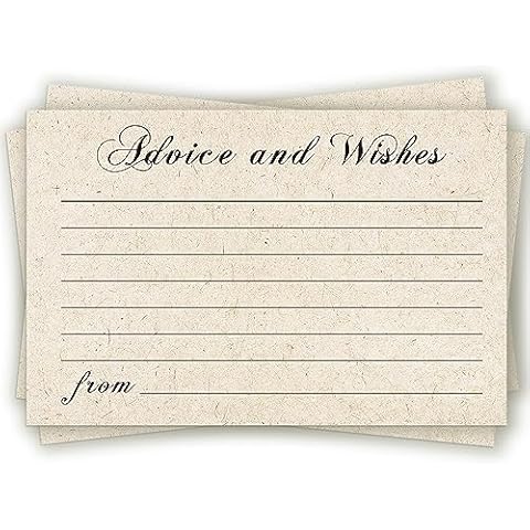 Fibevon Advice and Wishes Cards 50 Pcs for Wedding, Bridal, Mr and Mrs, Retirement, Baby Shower,Graduation Party Decorations - Words of Wisdom Cards Cover