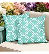 Eternal Beauty 18X18'' Set of 2 Outdoor Decorative Pillow Covers Waterproof Outdoor Pillow Covers...