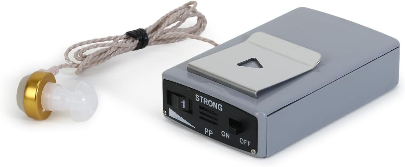 - Hearing Aid Machine for Ear with Volume Control | Sound Enhancement Amplifier | Pocket Machine for Hearing Loss | Grey