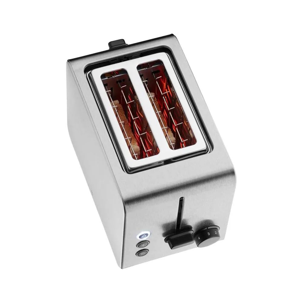 WMF Stelio Grille-pain 2 tranches en acier inoxydable, grille-pain double fente avec embout à pain, fonction bagel, 7 niveaux de brunissage, 900 W, acier inoxydable mat