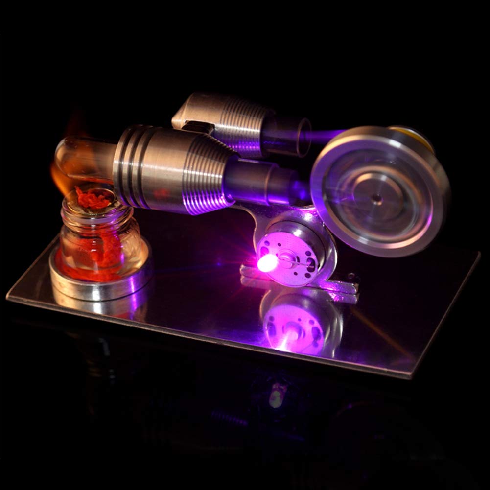 Motor Stirling De Aire Caliente, Volantes LED, Juguete Educativo, Generador De Energía Eléctrica De Vapor En Miniatura, Motor De Ley Para El Hogar, Herramienta De Enseñanza De Laboratorio De Energía D
