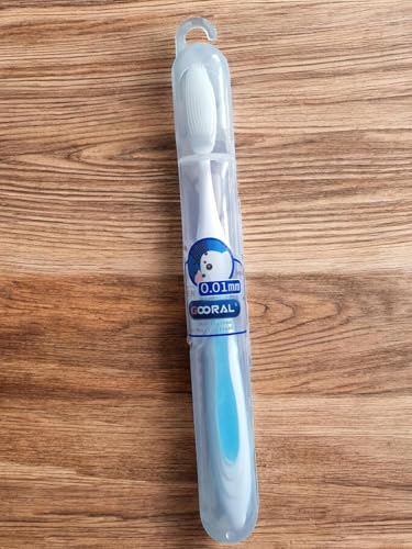 Image of Extra Soft Silicone Toothbrush for Kids Adults with 0.01 mm Bristles, Over 2600 Ultra-Soft Bristles, Gentle Gum Care, Includes Safety Plastic Case for Hygienic Storage, Assorted Colour (Pack of 3)