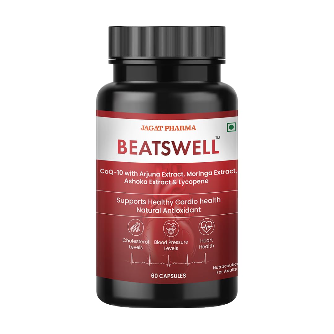 Jagat Pharma Beatswell – Heart Health Supplement with Arjuna, CoQ10, Moringa & Lycopene | 60 Capsules | WHO-GMP Certified | Lab Tested | Natural Cardio Support-picture-18