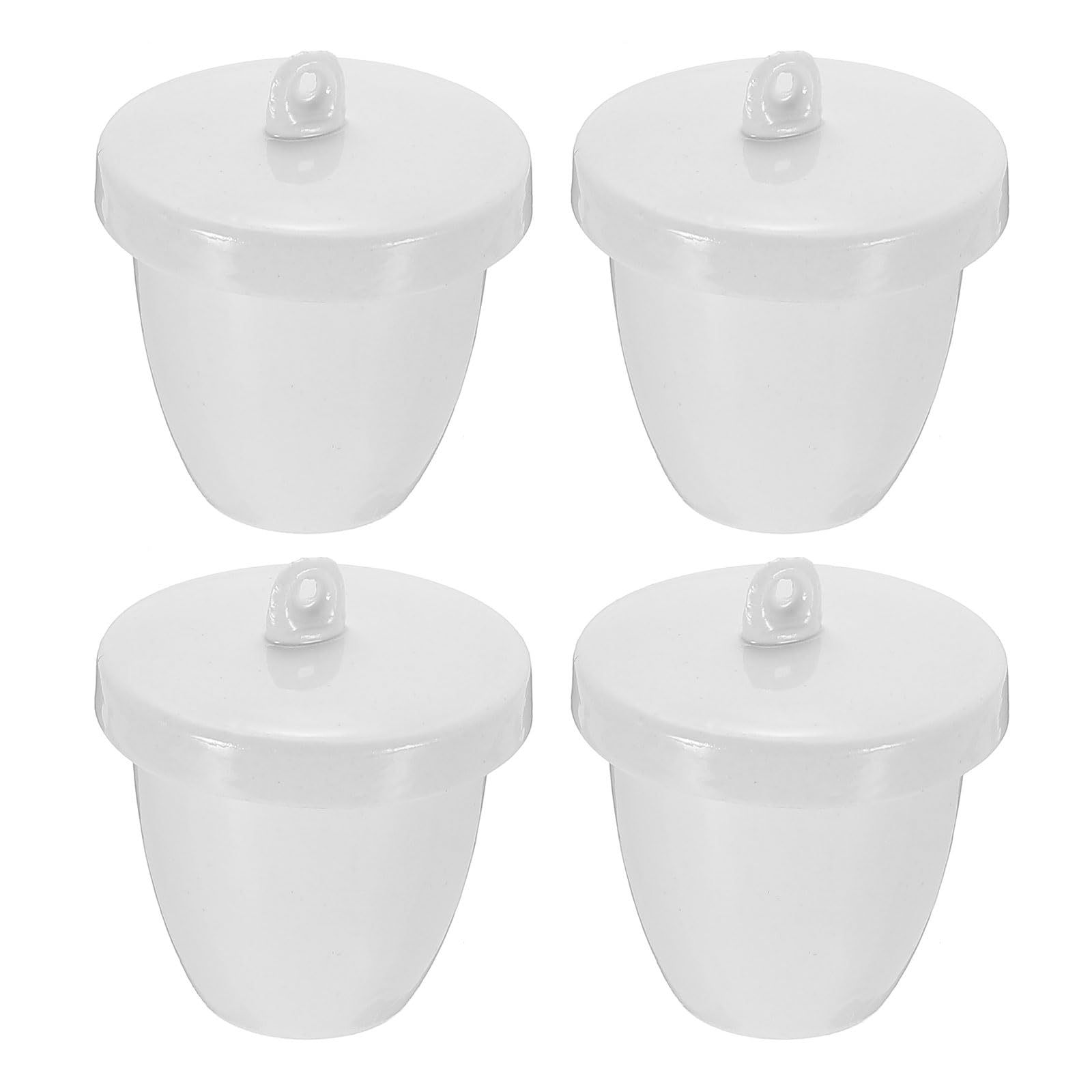 PATIKIL Lab Porcelain Crucible with Lid 20ml Capacity for Laboratory Classroom to Heat Chemical Compounds, 15 Pcs, White, 4 Pcs