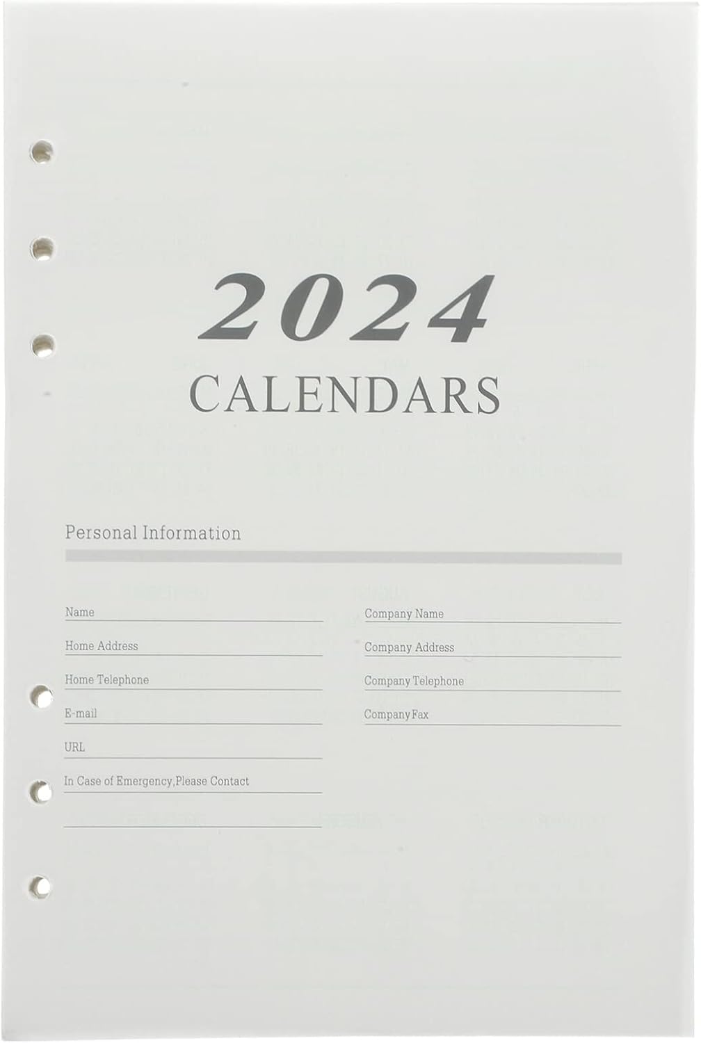 NUOBESTY 2024 English Planner Refills 2023 Calendar