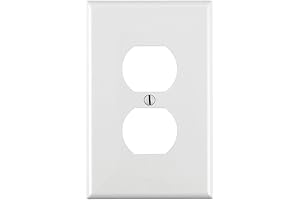Leviton PJ8-W 1-Gang White Midway Wallplate