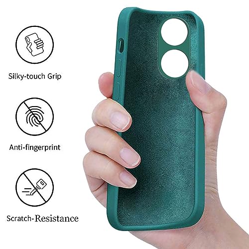 Image of A rtistque Liquid Silicone Back Cover Case for Oppo F23 5G Shockproof TPU Soft Flexible with Camera Protection - Green
