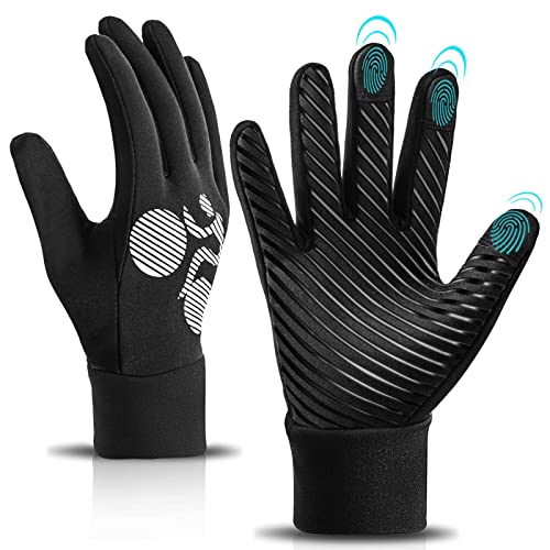Produktbild von Fahrradhandschuhe Herren Handschuhe Herren Touchscreen Sport Wander Laufen Fahren Winddicht Schwarz Günstig Handschuhe Winter