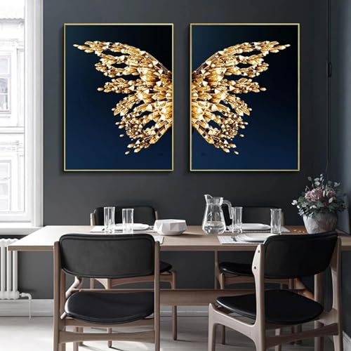 Affiche toile ailes papillon haut de gamme avec cadre interne