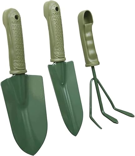 Juego de herramientas de jardín, 3 piezas de palas de jardín de aluminio fundido con agarre de goma antideslizante, regalos de jardinería para