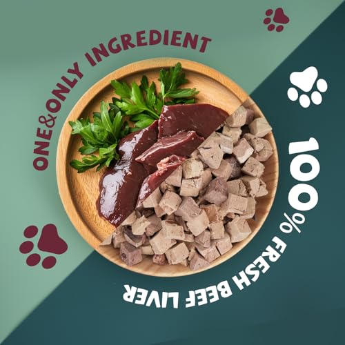 Freeze-Dried-Dog-Liver-Treats-Grass-Fed-Beef-Liver-Raw-Single-Ingredient-High-Protein-Healthy-Snacks-for-Training-Meal-Toppers-Grain-Free-38-oz Freeze Dried Dog Liver Treats Grass Fed Beef Liver Raw Single Ingredient High Protein Healthy Snacks for Training Meal Toppers Grain Free 38 oz
