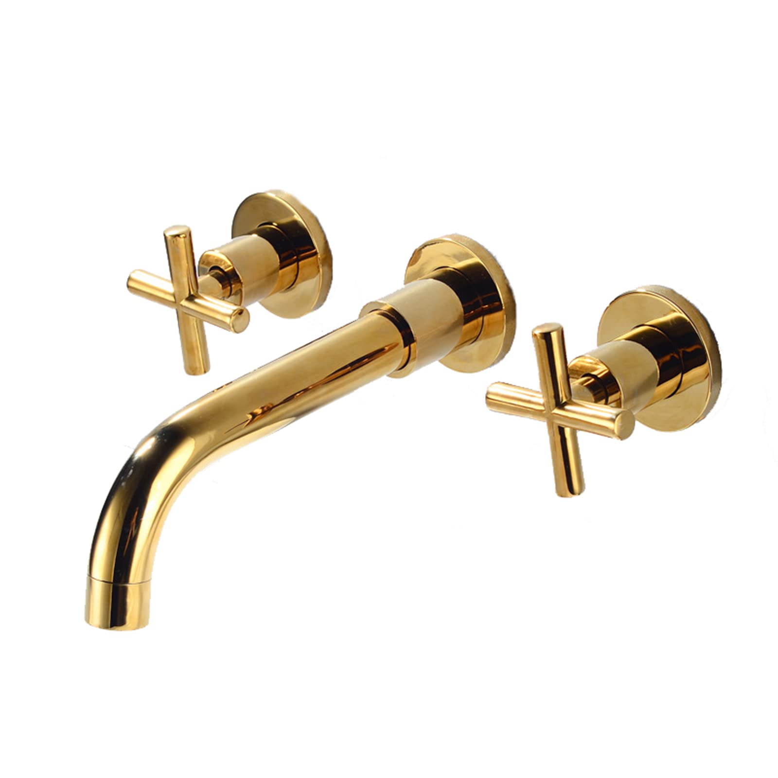 Nvsfzgiyg Gold Wall Mount Sink Faucet Bathroom ,Brass,Hot And Cold,With 360° Swivel Spout,Single Handle Mounted,A(B)
