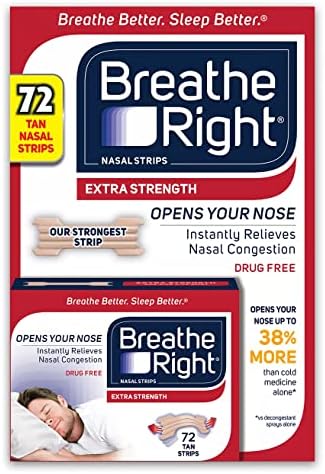 Breathe Right Extra Strength Nasal Strips, 72 Strips