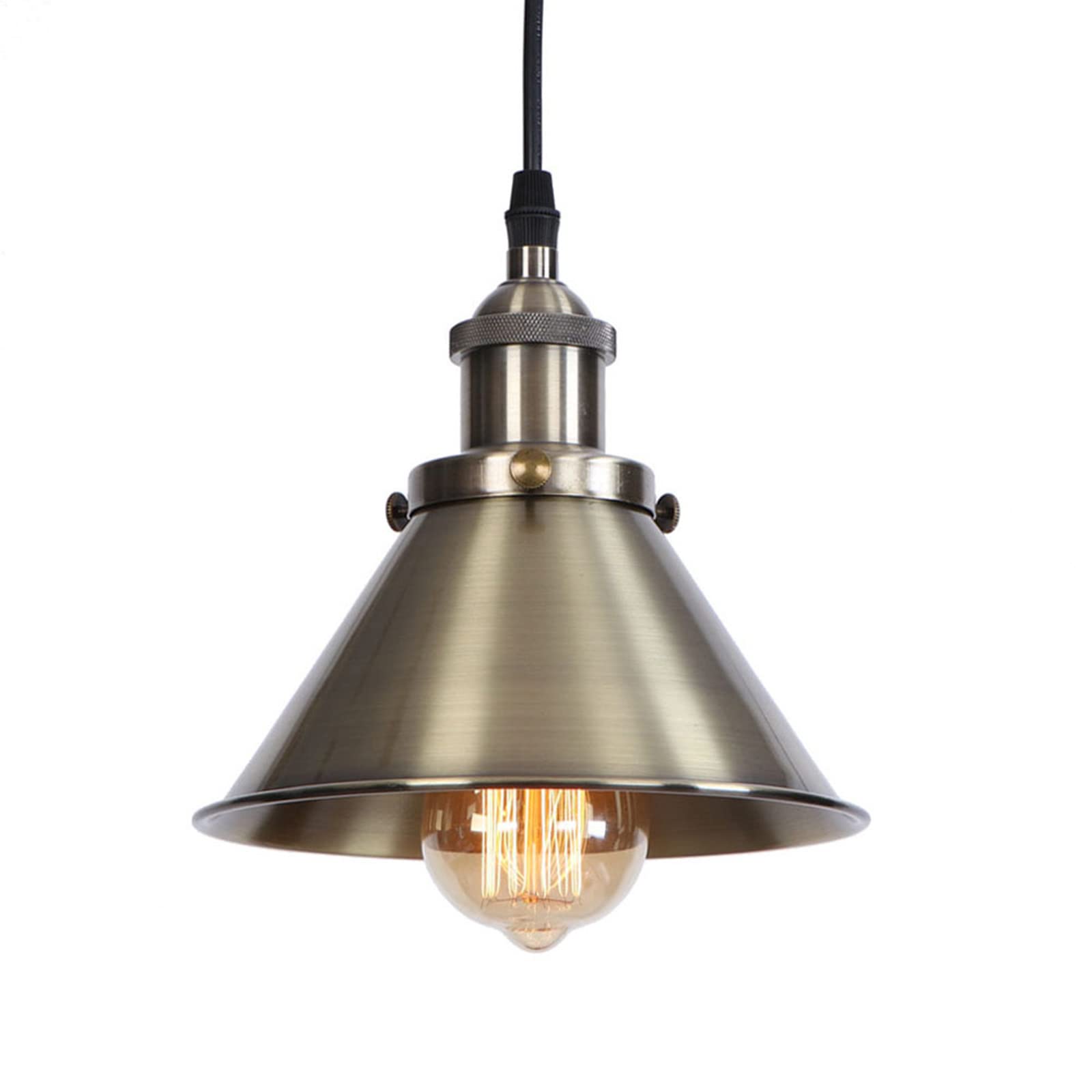 Farmhouse Mini Iron Pendant Lighting Industrial Vintage Height Adjustable Hanging Lamp Bronze Metal Lampshade Ceiling Pendant Light (GYDD-0704-1)