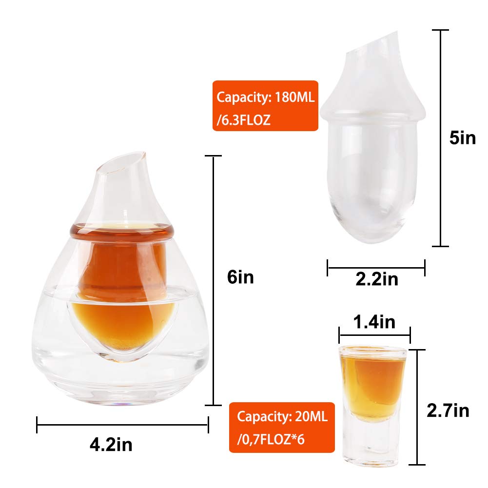 Saké Chaud Froid Préparation Facile Set De Service à Saké DUEBEL Avec 6 Tasses Et Carafe - Pour Saké Chaud Ou Froid