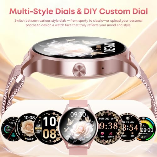 Smart Watch for Women, Fitness Trackers with Calls&Answer, Womens Watch 1.27'' Fitness Watches with Heart Rate/Sleep/SpO2 Monitor/100+ Sports Model, Smartwatch for iPhone/Samsung/Android Rose Gold - image 6