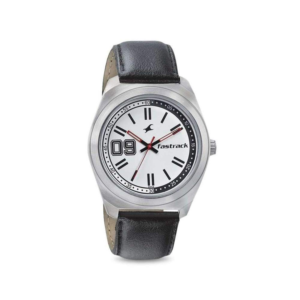 Fastrack Varsity Quartz Analog White Dial Leather Strap Watch For Men-3174SL02 (B079Y4VB8Y) Amazon Price History, Amazon Price Tracker