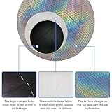 PORFOYO Curve Ball Fussball, Leuchtender Fußball Offizielle Größe 5, Reflektierender Fußball mit Luftpumpe, Holografisch Leuchtend Fußbälle für Drinnen Draußen