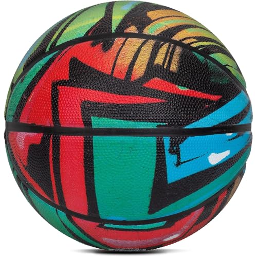 Image of AND1 Chaos Basketball: Official Regulation Size 7 (29.5 inches) Rubber Basketball - Deep Channel Construction Streetball, Made for Indoor Outdoor Basketball Games