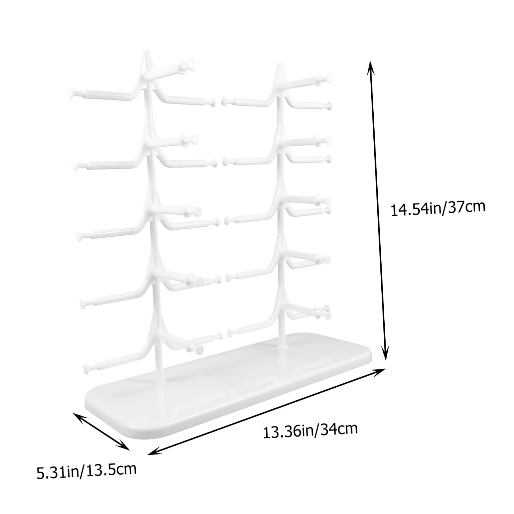 Didiseaon Expositor de Gafas de Sol White Base Estable y Diseño Desmontable para Almacenamiento y Organización de 10 Pares