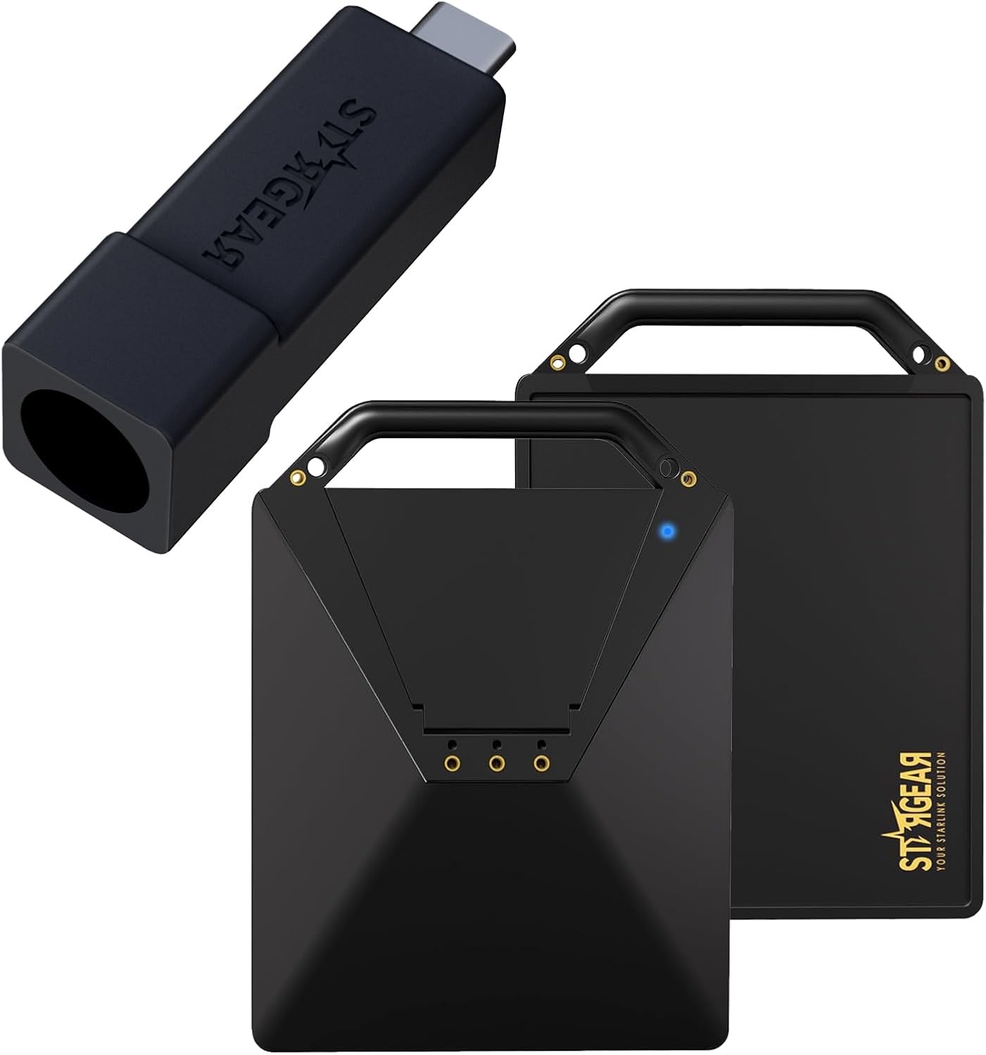 Starlink Mini Protective Cover Case, Portable Protector with 7 1/4"-20 Nuts for DIYer-Friendly to Expand as Star Link Mini Mount, USB C to DC Adapter Power Cable Adapters for Starlink Minis