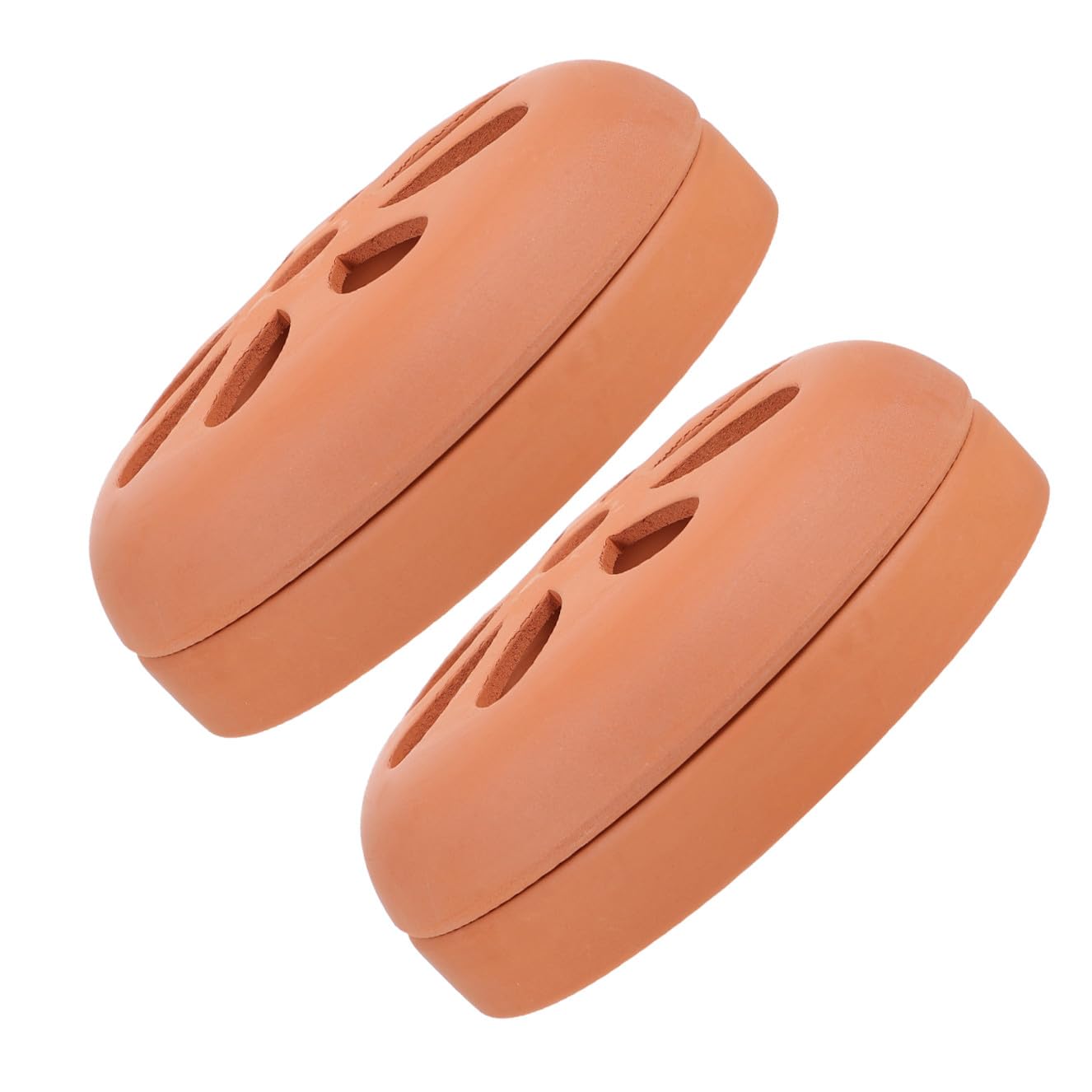 COLLBATH Porta Zampirone da Esterno Terracotta in Terracotta, 2 Pezzi, Coperchio Traforato, Uso Sicuro All'aperto per Pesca e Patio