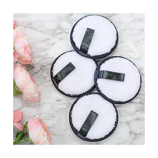 Reusable Makeup Remover Pads - 5 Large Premium Quality Microfiber Cloths for Makeup Removal, Ultra Soft & Durable, Gentle Cleansing Rounds for Face for All Skin Types, Includes Washable Bag