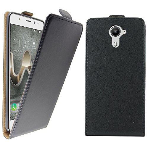 ebestStar - Coque Compatible avec Wiko U Feel Prime Etui Housse PU Cuir Rabat Ultra Fin (Ultra Slim Case), Noir [Appareil: 142.5 x 69.9 x 8.7mm, 5.0'']