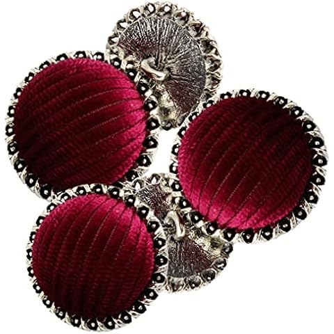 Round Metal Buttons Sewing Buttons Premium Blazer Button Set Velvet Buttons for Cloth Sewing Crafts Jewelry Making Red, 25mm Cover
