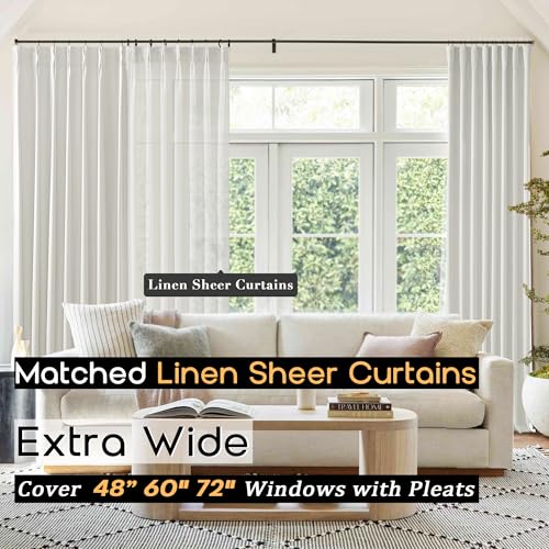 SHINELAND Pinch Pleated Cat Proof Blackout Curtains, Modern Matte Cream Polished Texture Light Blocking Drapes for Floor to Ceiling or Track System Bedroom Living Room, 90 Inch Long, 2 Panel by SHINELAND - Image 6