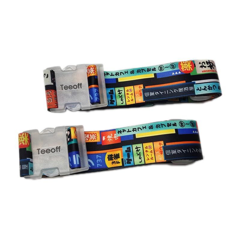 Image of Teeoff 2 Pack Elastic Luggage Straps Adjustable Suitcase Belts Travel Bag Accessories 220CM (Japan Night)